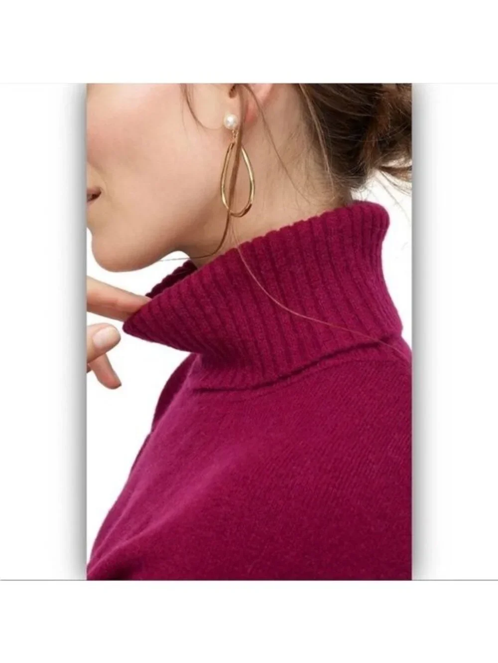 J Crew Supersoft Turtleneck wool & alpaca Sweater Pullover Preppy Burgundy XS